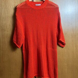 ZARA | Open Knit Crewneck Top
